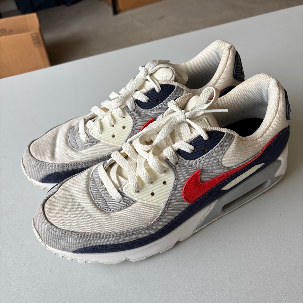 Nike Air Max Sneakers with Red and Gray Accents Size 11